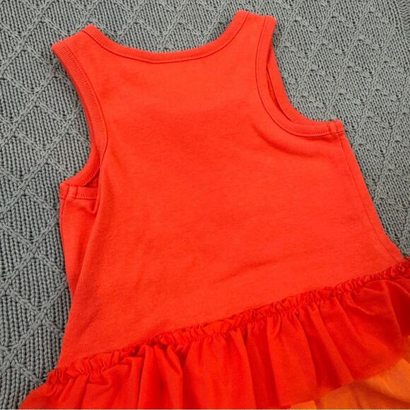 Hanna Andersson Fizzy Sundress Bright Coral Bloom Layered Tulle Dress ~ 18/24M - Picture 8 of 9